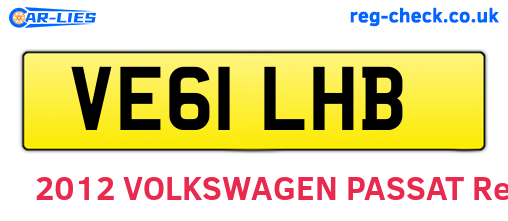 VE61LHB are the vehicle registration plates.