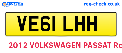 VE61LHH are the vehicle registration plates.