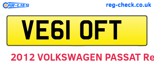 VE61OFT are the vehicle registration plates.