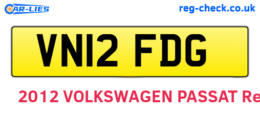 VN12FDG are the vehicle registration plates.