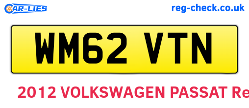 WM62VTN are the vehicle registration plates.