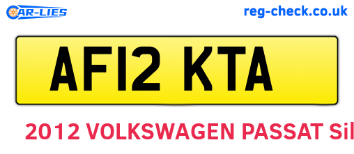 AF12KTA are the vehicle registration plates.