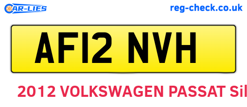 AF12NVH are the vehicle registration plates.