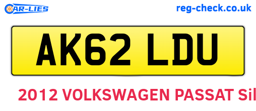 AK62LDU are the vehicle registration plates.