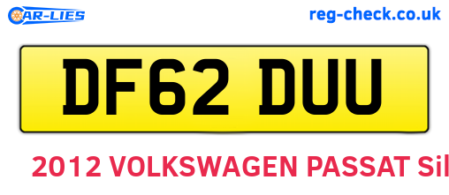 DF62DUU are the vehicle registration plates.