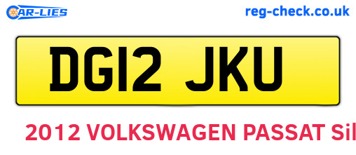 DG12JKU are the vehicle registration plates.