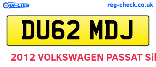DU62MDJ are the vehicle registration plates.