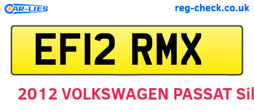EF12RMX are the vehicle registration plates.