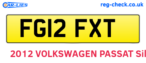FG12FXT are the vehicle registration plates.