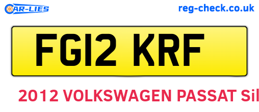 FG12KRF are the vehicle registration plates.
