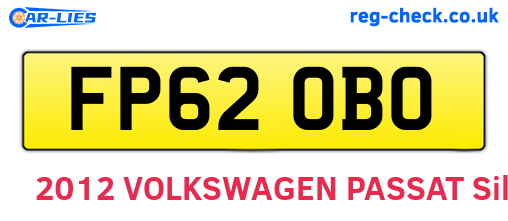 FP62OBO are the vehicle registration plates.