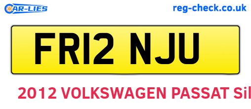 FR12NJU are the vehicle registration plates.