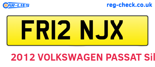 FR12NJX are the vehicle registration plates.