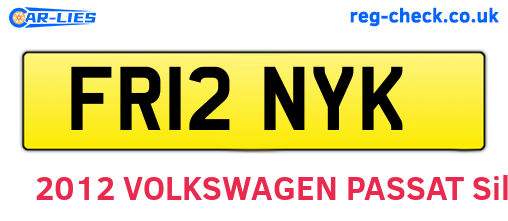 FR12NYK are the vehicle registration plates.