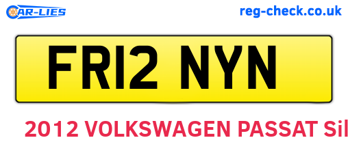 FR12NYN are the vehicle registration plates.