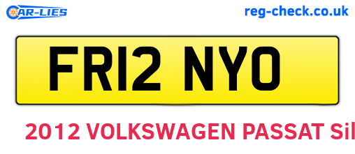FR12NYO are the vehicle registration plates.