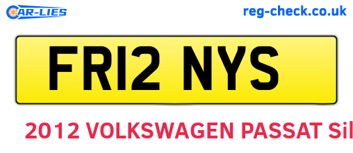 FR12NYS are the vehicle registration plates.