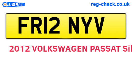 FR12NYV are the vehicle registration plates.