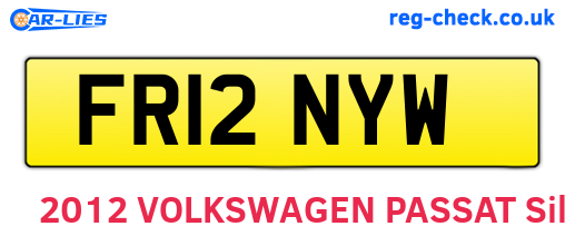FR12NYW are the vehicle registration plates.