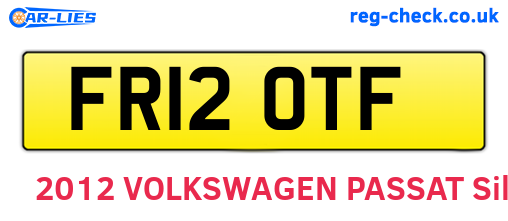 FR12OTF are the vehicle registration plates.