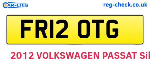 FR12OTG are the vehicle registration plates.