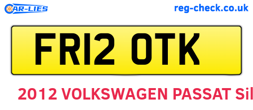 FR12OTK are the vehicle registration plates.