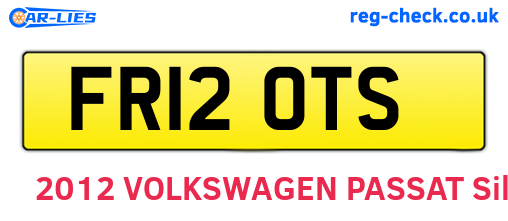 FR12OTS are the vehicle registration plates.