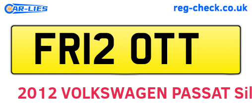 FR12OTT are the vehicle registration plates.