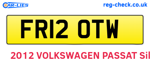 FR12OTW are the vehicle registration plates.