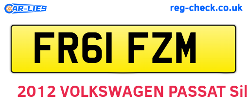 FR61FZM are the vehicle registration plates.