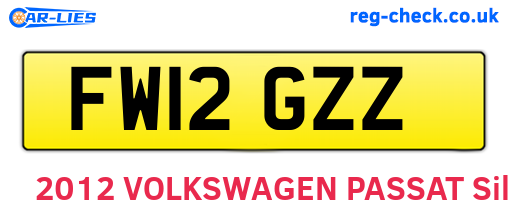 FW12GZZ are the vehicle registration plates.