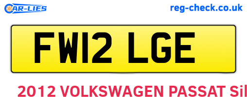 FW12LGE are the vehicle registration plates.