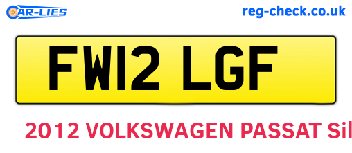FW12LGF are the vehicle registration plates.