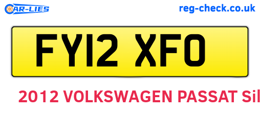 FY12XFO are the vehicle registration plates.