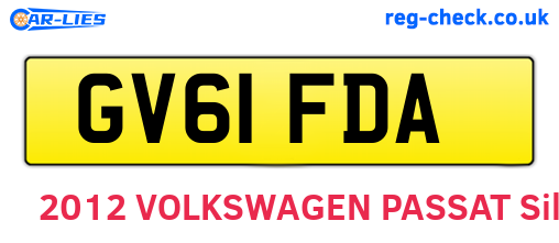 GV61FDA are the vehicle registration plates.