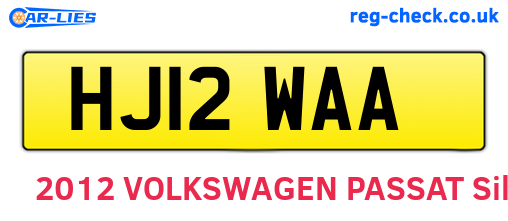 HJ12WAA are the vehicle registration plates.
