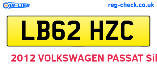 LB62HZC are the vehicle registration plates.