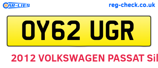 OY62UGR are the vehicle registration plates.