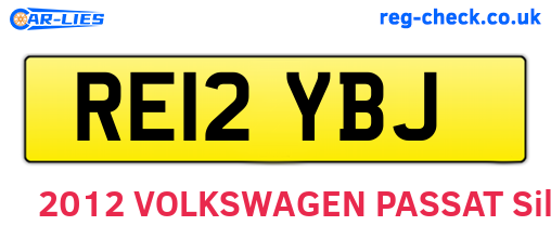 RE12YBJ are the vehicle registration plates.