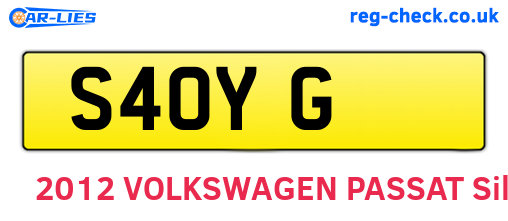 S4OYG are the vehicle registration plates.