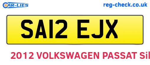 SA12EJX are the vehicle registration plates.
