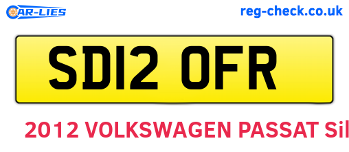 SD12OFR are the vehicle registration plates.