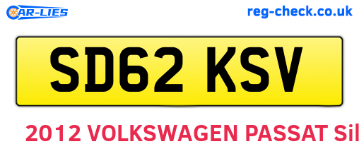 SD62KSV are the vehicle registration plates.