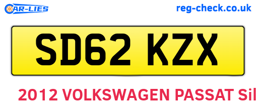 SD62KZX are the vehicle registration plates.