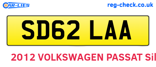 SD62LAA are the vehicle registration plates.