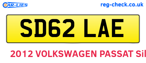 SD62LAE are the vehicle registration plates.