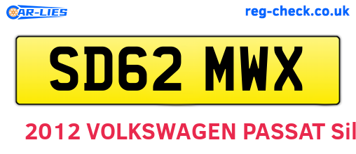 SD62MWX are the vehicle registration plates.