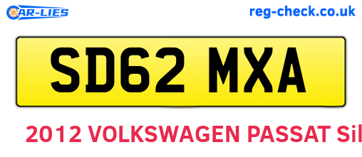 SD62MXA are the vehicle registration plates.