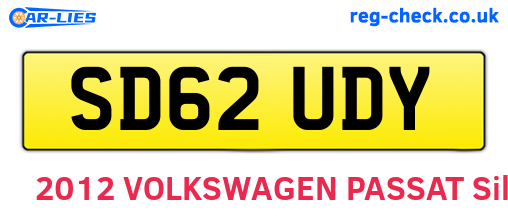 SD62UDY are the vehicle registration plates.