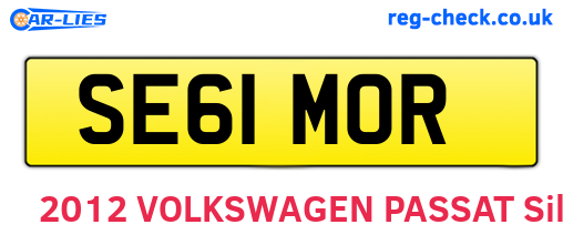 SE61MOR are the vehicle registration plates.